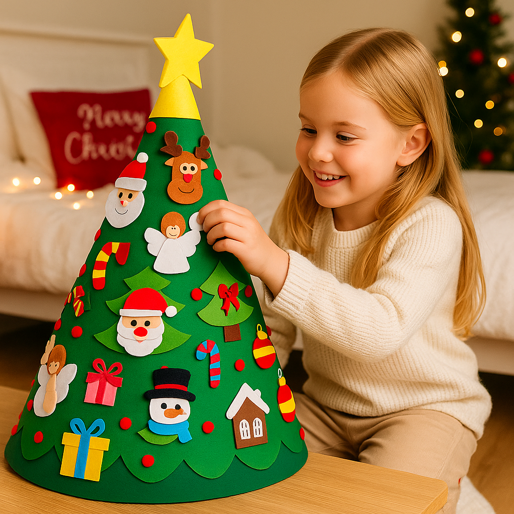 Montessori 3D vilten kerstboom