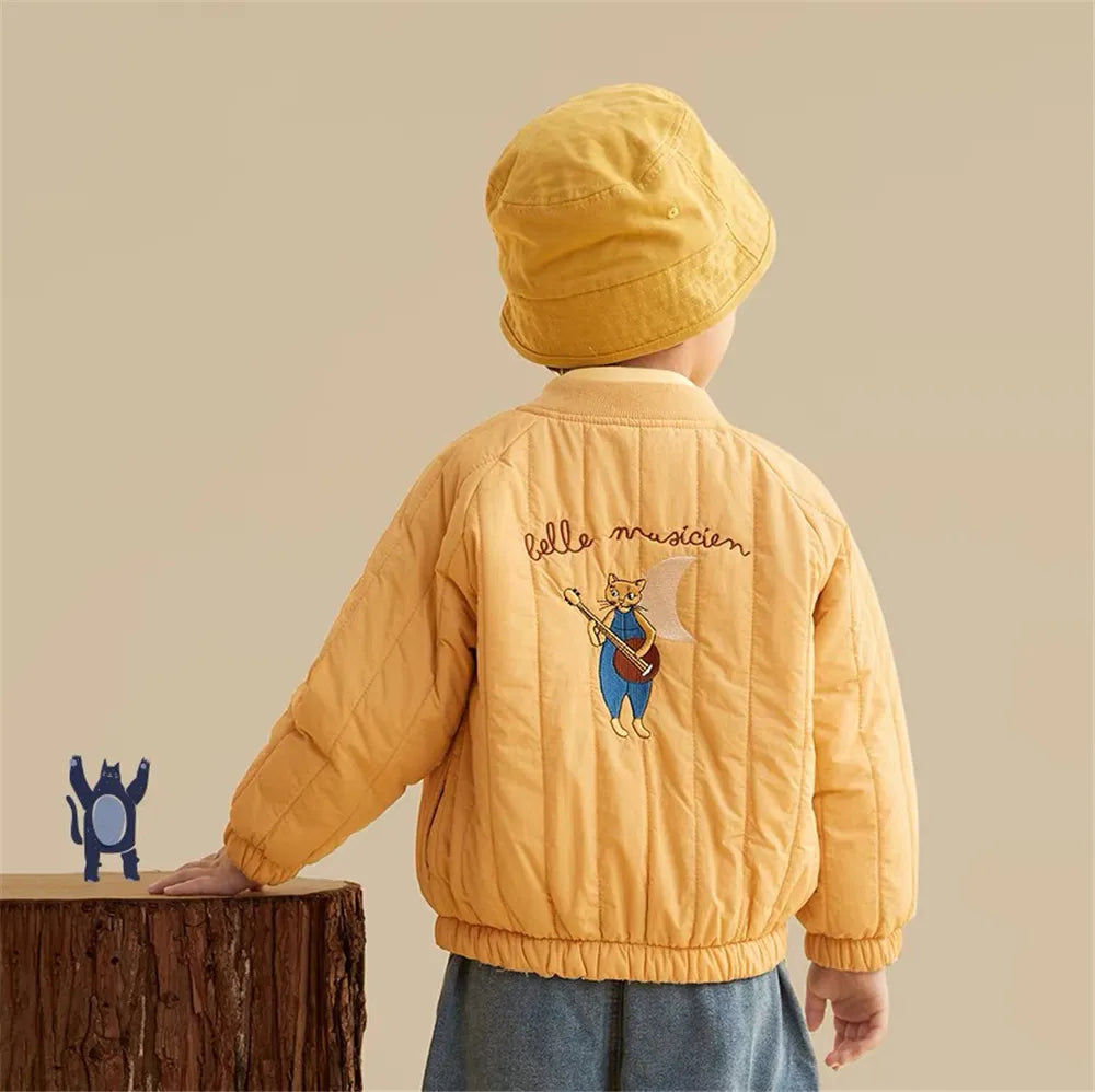 Katoenen Winterjas met Borduursel voor Kinderen - Knus en Warm
