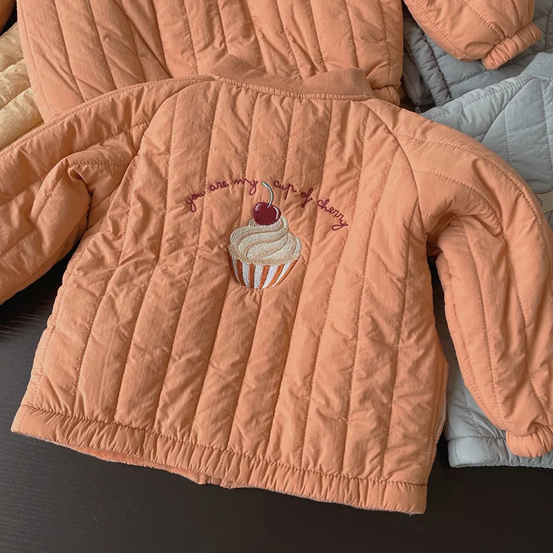 Katoenen Winterjas met Borduursel voor Kinderen - Knus en Warm