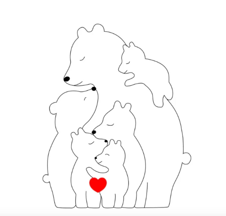 Handgemaakte gepersonaliseerde berenfamilie