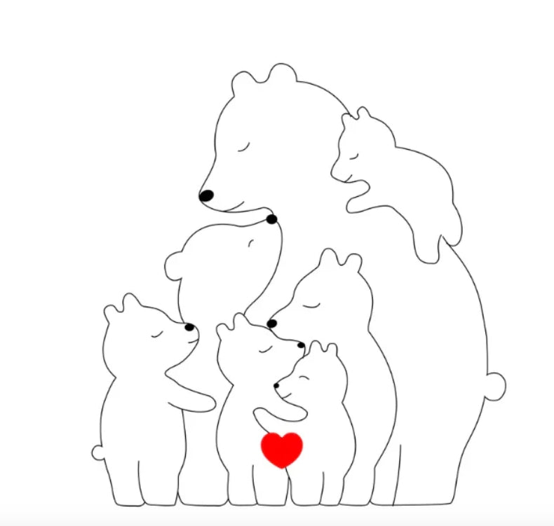 Handgemaakte gepersonaliseerde berenfamilie