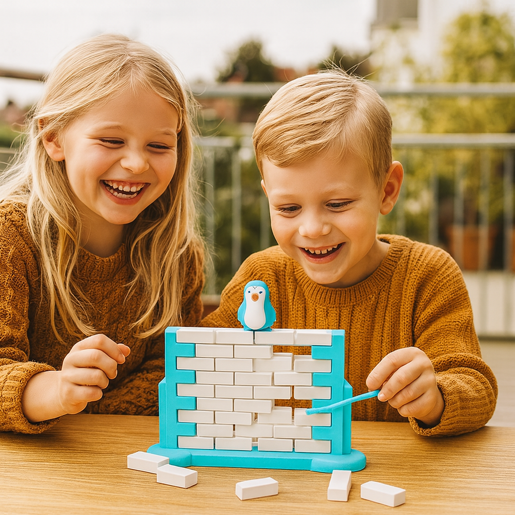 Pinguïn ijsmuur balans familiespel