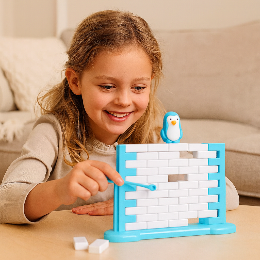 Pinguïn ijsmuur balans familiespel