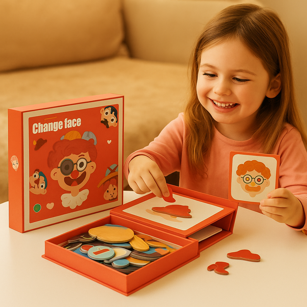 Educatieve gezichtsuitdrukking leerpuzzel voor kinderen
