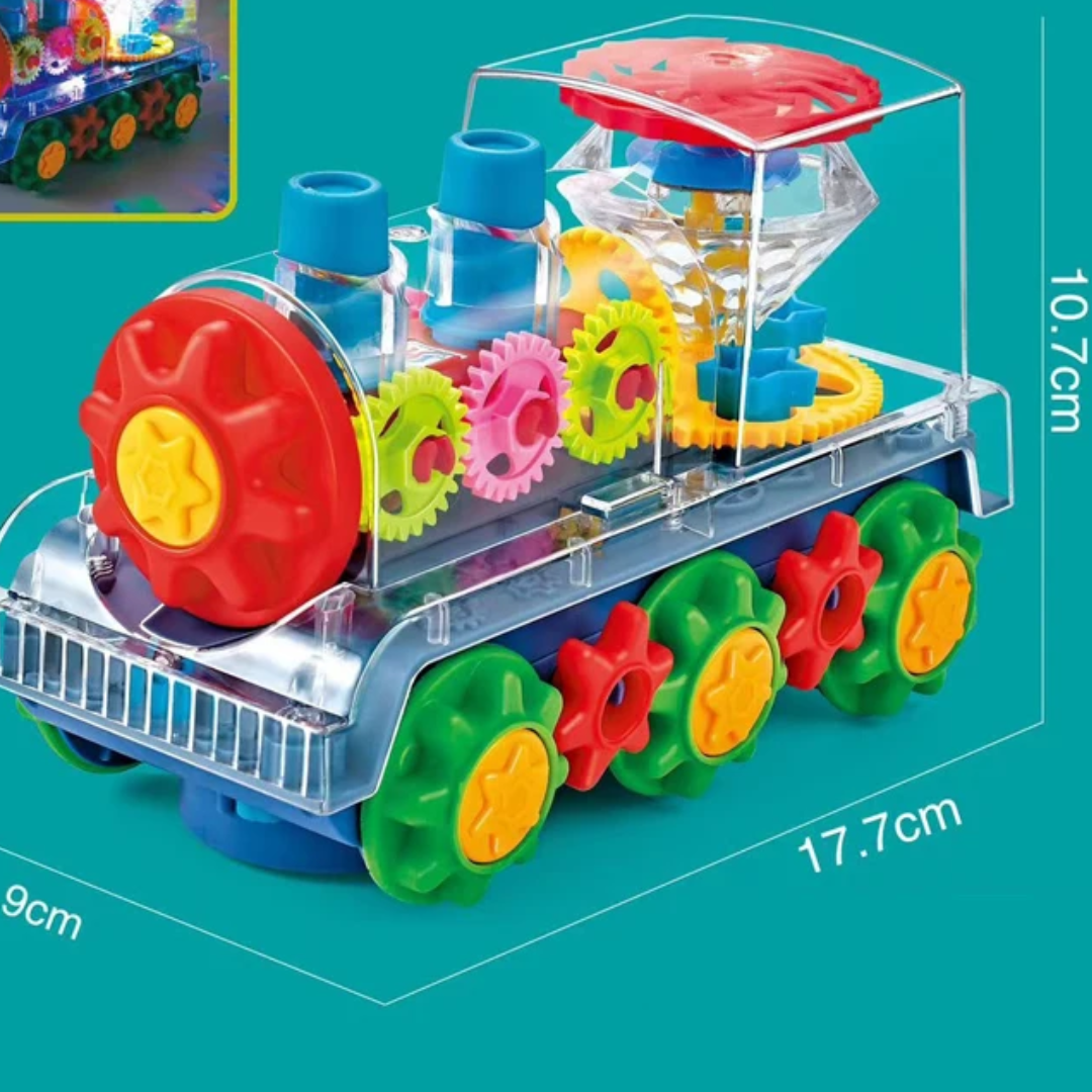 Dansende en lichtgevende muzieklocomotief