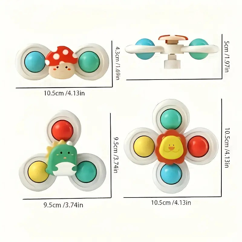 Schattige zuignap-draaispeelgoed set voor baby’s – 3 stuks