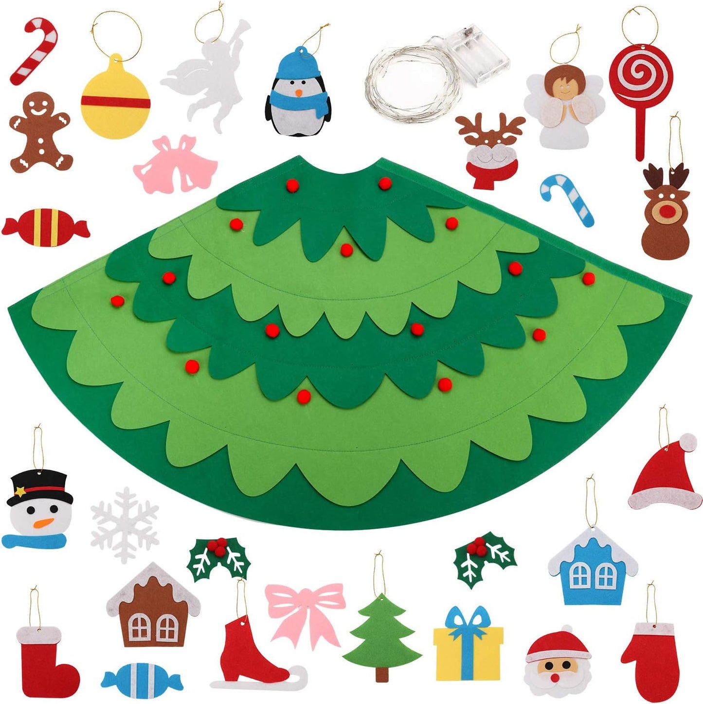 Montessori 3D Vilten Kerstboom Met Feeërieke Lichtjes
