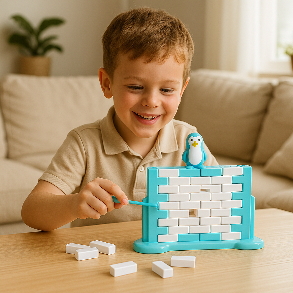 Pinguïn ijsmuur balans familiespel