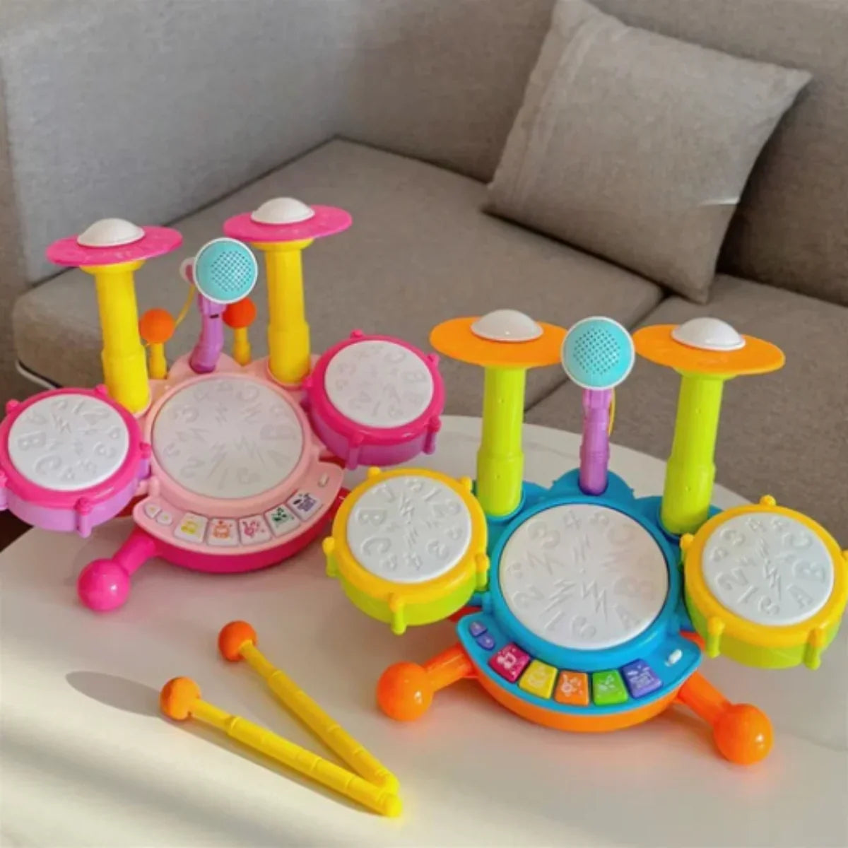 Elektronisch Kinderdrumstel - Muzikaal Speelgoed met Licht- en Geluidseffecten