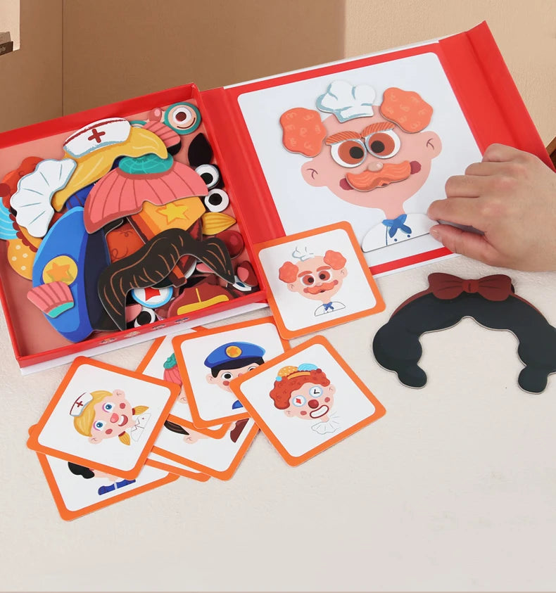 Educatieve gezichtsuitdrukking leerpuzzel voor kinderen