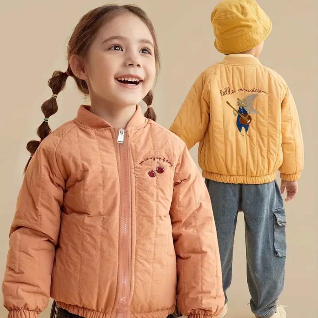 Katoenen Winterjas met Borduursel voor Kinderen - Knus en Warm