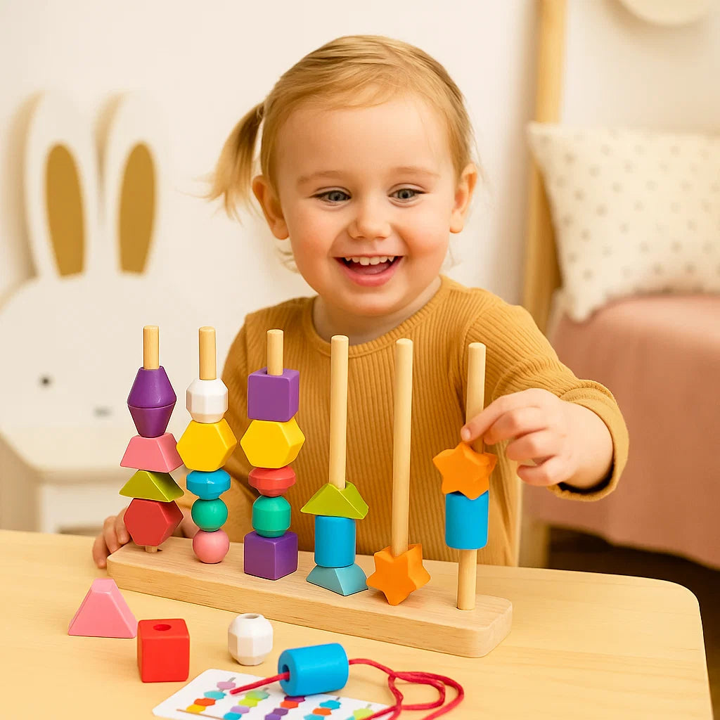 Montessori Kleuren en Vormen Draadspeelgoed van Hout