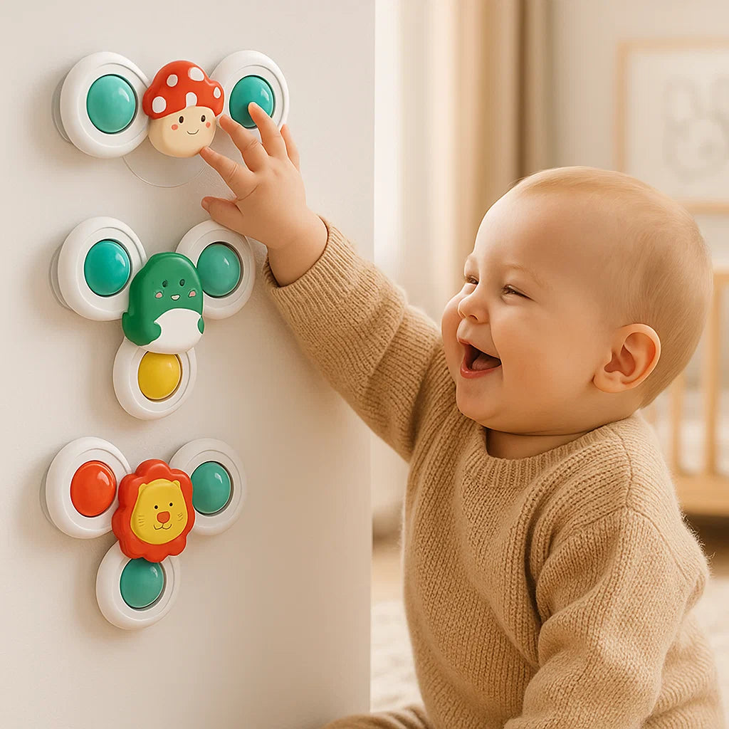 Schattige zuignap-draaispeelgoed set voor baby’s – 3 stuks