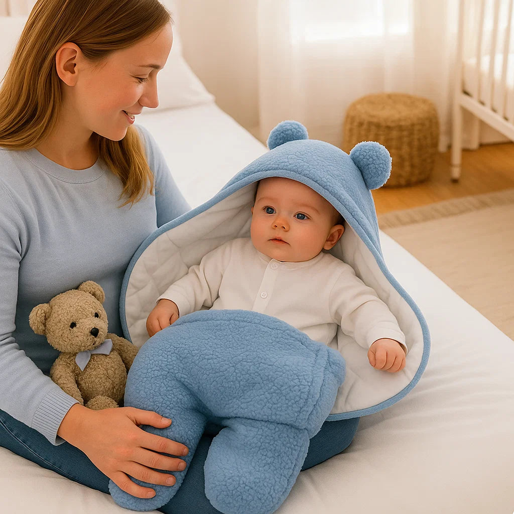 Babydeken en pyjama met beerdesign