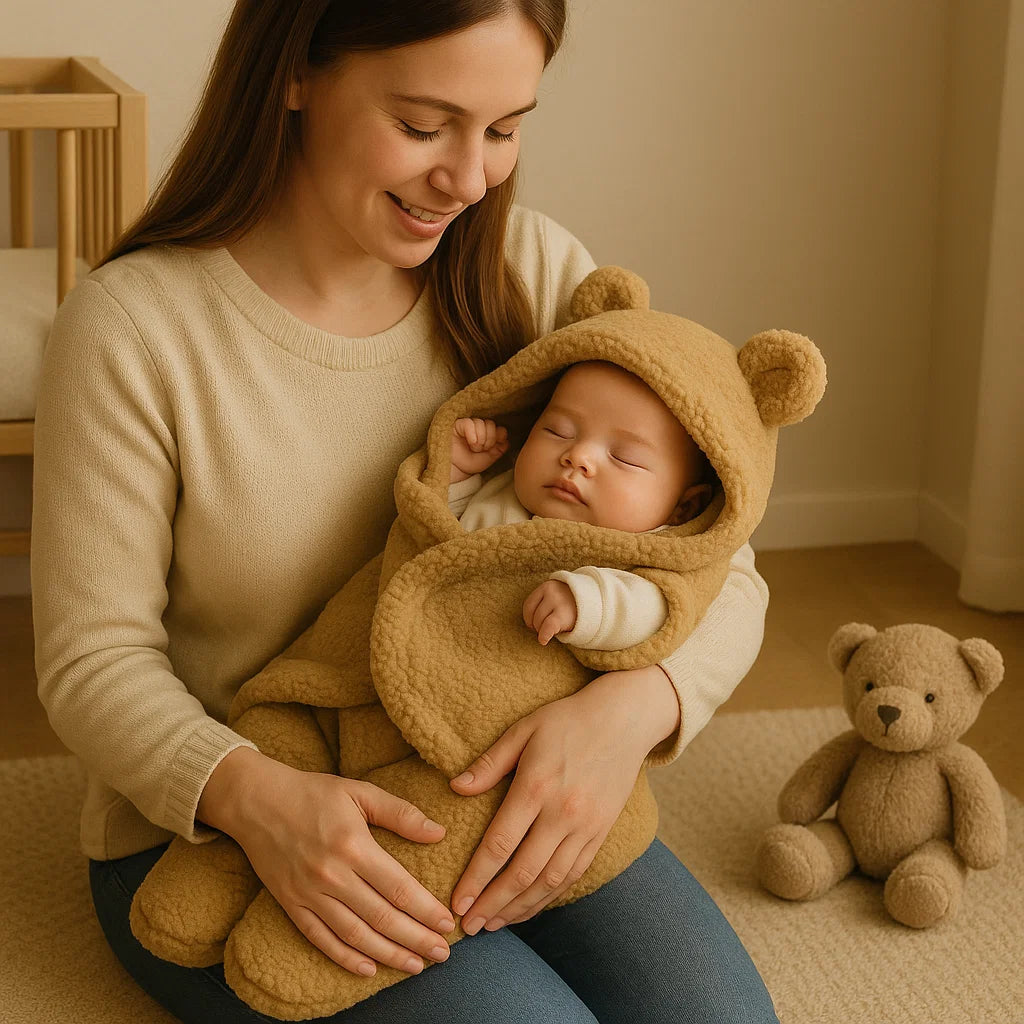 Babydeken en pyjama met beerdesign