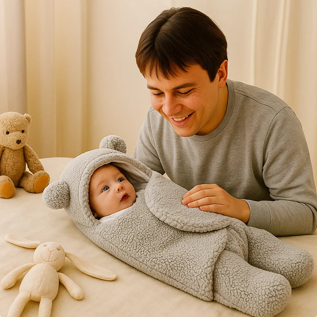 Babydeken en pyjama met beerdesign