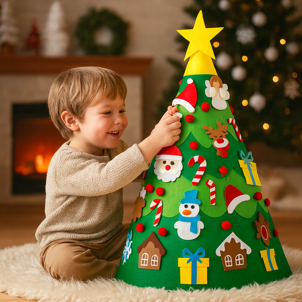 Montessori 3D vilten kerstboom