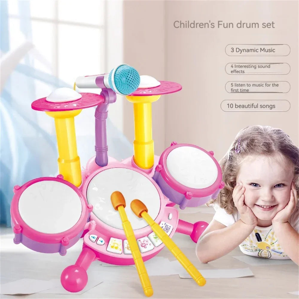 Elektronisch Kinderdrumstel - Muzikaal Speelgoed met Licht- en Geluidseffecten