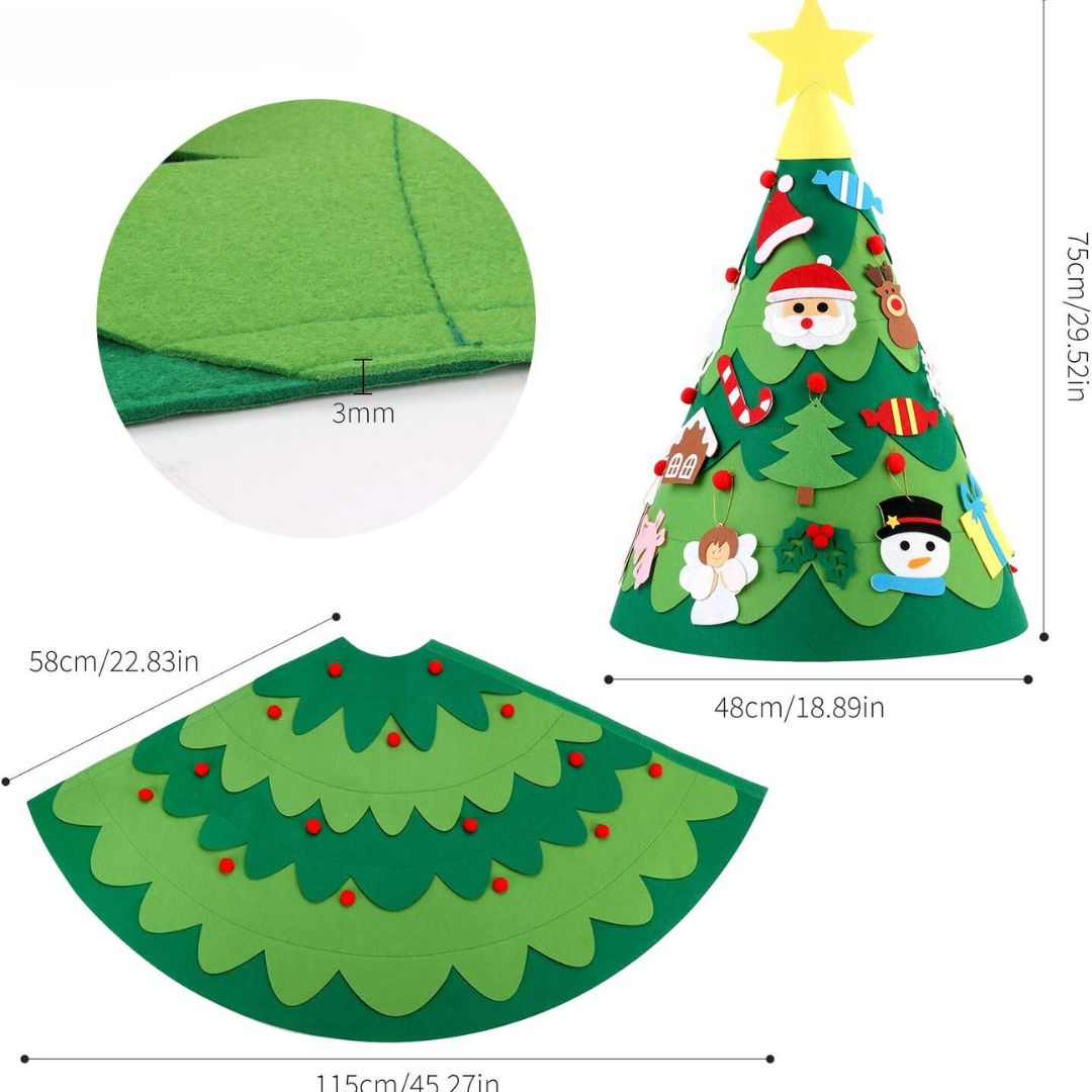 Montessori 3D Vilten Kerstboom Met Feeërieke Lichtjes