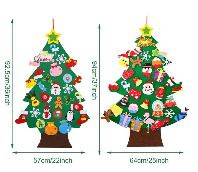 Montessori Vilten Kerstboom met Feeërieke Lichtjes