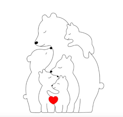 Handgemaakte gepersonaliseerde berenfamilie