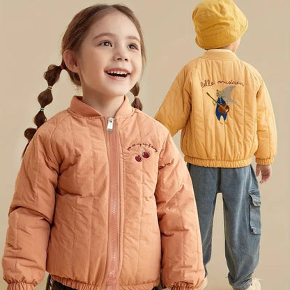 Katoenen Winterjas met Borduursel voor Kinderen - Knus en Warm