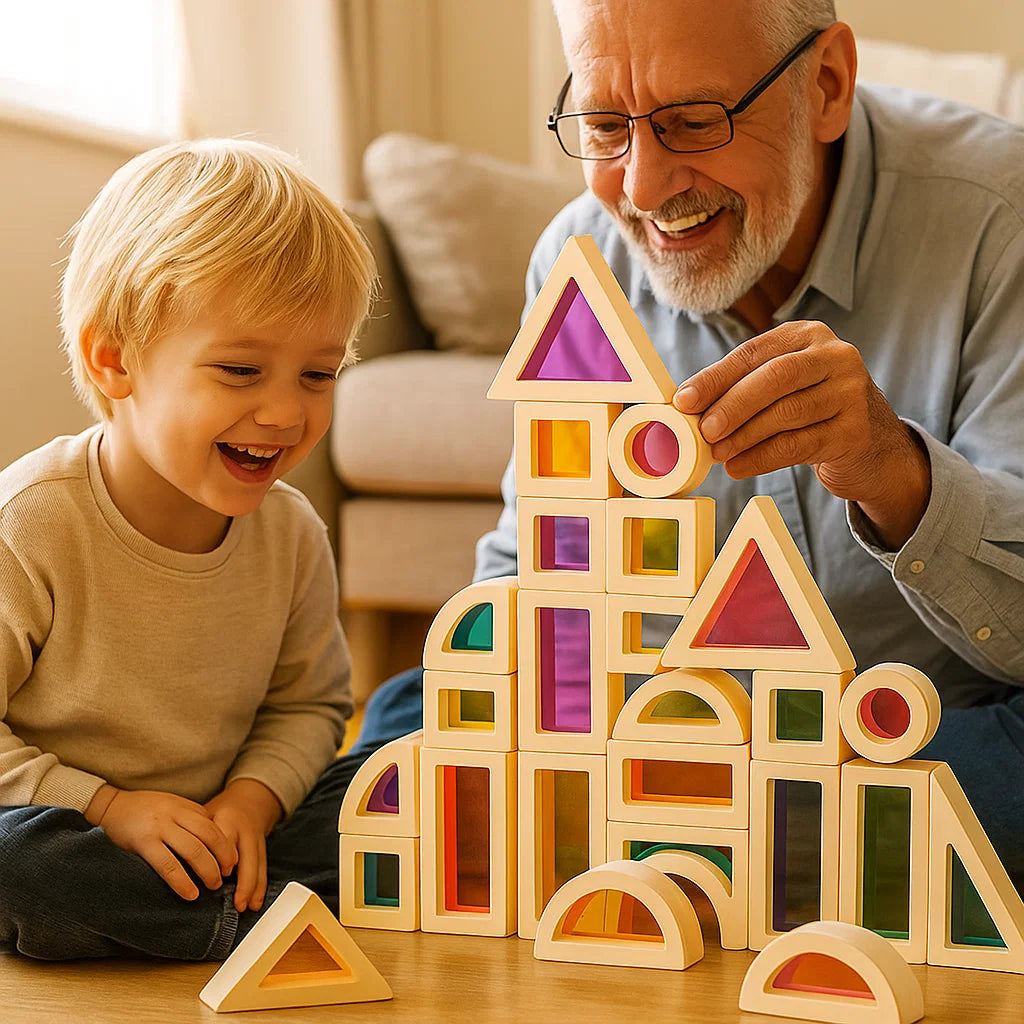 Creatieve Montessori Houten Bouwstenen met Verschillende Kernen