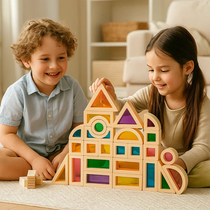 Creatieve Montessori Houten Bouwstenen met Verschillende Kernen
