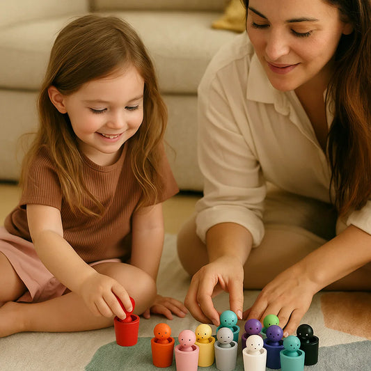 Montessori Kleurensorteerbeker Leerspel van Hout