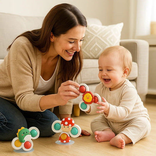 Schattige zuignap-draaispeelgoed set voor baby’s – 3 stuks