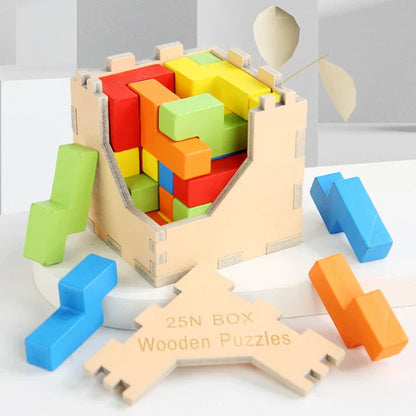 Cricky Fun - 3d Houten Tetris Puzzel voor Kinderen en Volwassenen