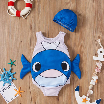 Bescherming In De Zon Kinderzwempak Met Krabdesign - Comfortabel Zwempak Met UV bescherming
