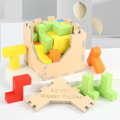 Cricky Fun - 3d Houten Tetris Puzzel voor Kinderen en Volwassenen