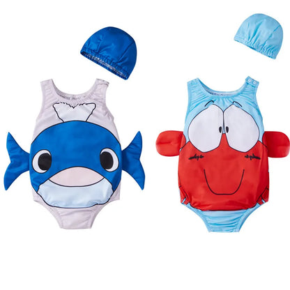 Bescherming In De Zon Kinderzwempak Met Krabdesign - Comfortabel Zwempak Met UV bescherming