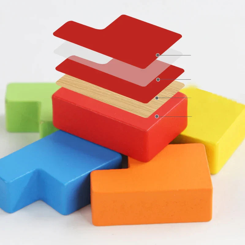 Cricky Fun - 3d Houten Tetris Puzzel voor Kinderen en Volwassenen